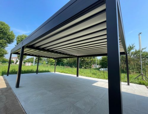 Pergola con copertura scorrevole mod. ARCADIA-K di Giulio Barbieri
